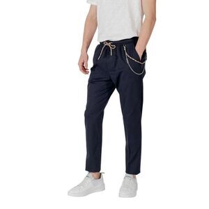 Gianni Lupo Drawstring Chain Pants Men Blue Bottoms